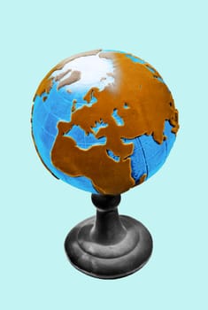Picture of a globe. The globe. An artificial representation of the earth.