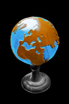 Picture of a globe. The globe. An artificial representation of the earth.