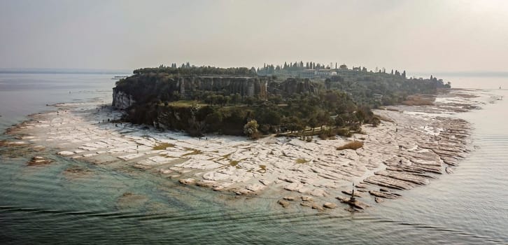 Aerial View of Sirmione Beach, Italy