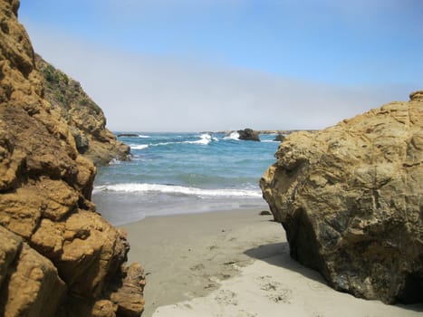 A view of the ocean in Fort Bragg, California