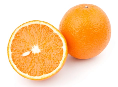 orange and half isolated on white background