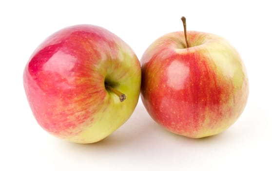 Two juicy apples isolated on white background