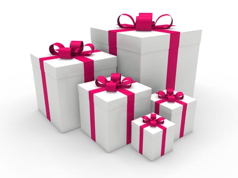 3d pink gift box christmas surprise celebration