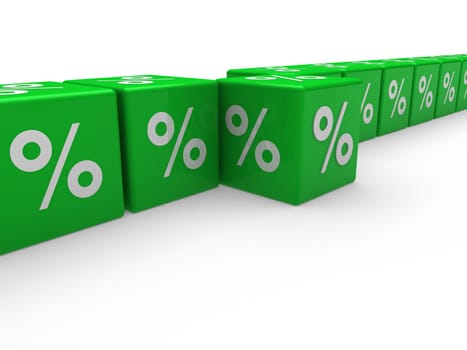 3d cube green sale discount retail percentage