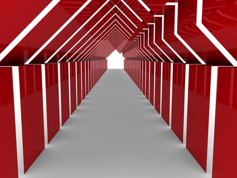 3d house tunnel red home estate business