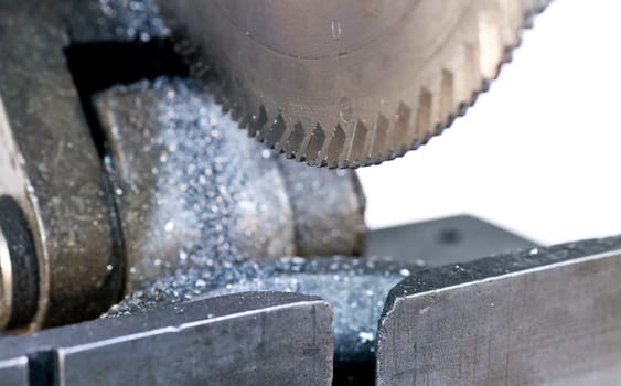 circular saw in close up. Metal saw.