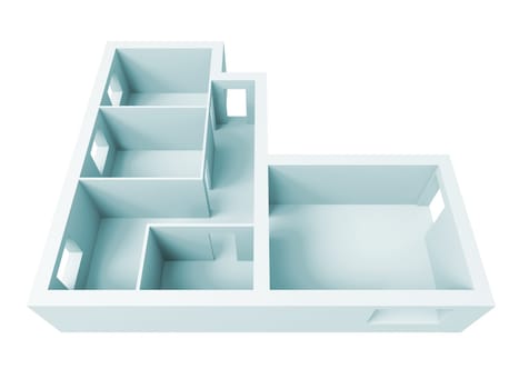 High resolution image interior. The architectural project of apartment.