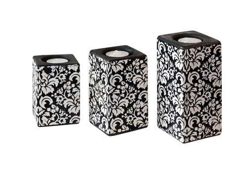 Set of decorative candles isolated with clipping path included