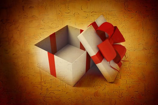 Open white gift box 3 d image