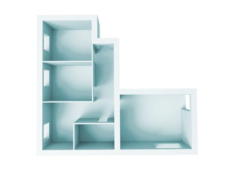 High resolution image interior. The architectural project of apartment.