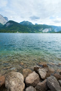 Beautiful summer Alpine  lake Grundlsee view (Austria)
