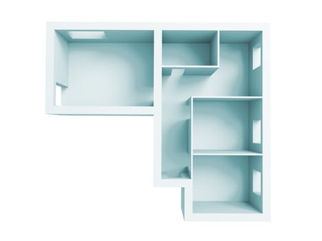 High resolution image interior. The architectural project of apartment.