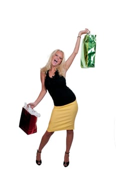 A beautiful young woman on a shopping spree