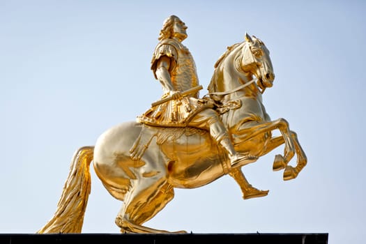 An image of the famous golden rider in Dresden Germany