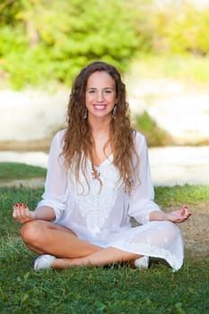 Beautiful Girl Doing Yoga Exercises