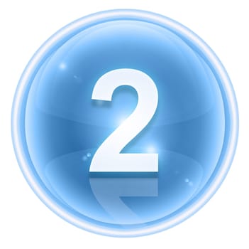 Number two icon ice, isolated on white background