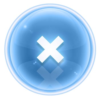 Multiplication sign icon ice, isolated on white background