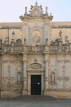Baroque facade of the cathedral (Duomo) of Lecce, Apulia - Italy