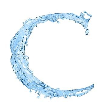 alphabet made of frozen water - the letter C