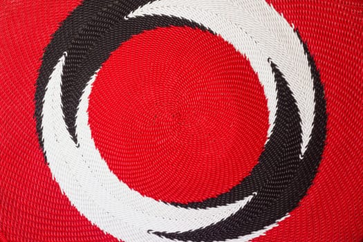 Close up photo  of hand-made plaited plate as a background