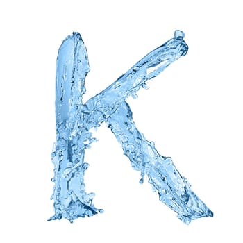 alphabet made of frozen water - the letter K