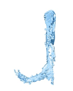 alphabet made of frozen water - the letter J