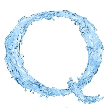 alphabet made of frozen water - the letter Q