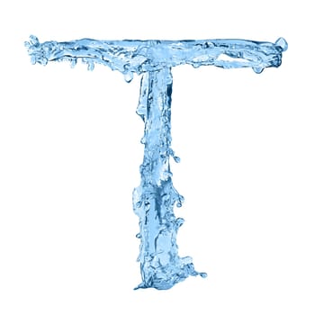 alphabet made of frozen water - the letter T