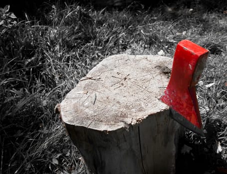 chopping wood