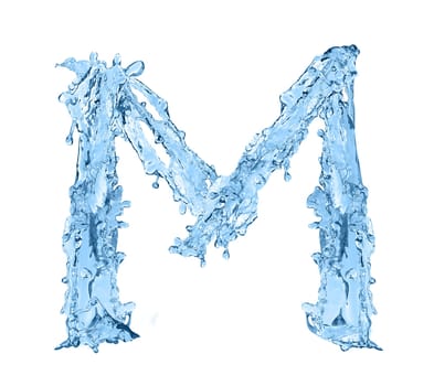 alphabet made of frozen water - the letter M