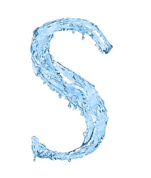 alphabet made of frozen water - the letter S