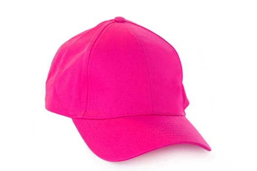 Pink cap hat isolated on white background