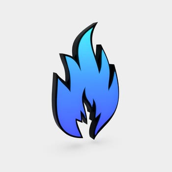solid flame symbol isolated over white background