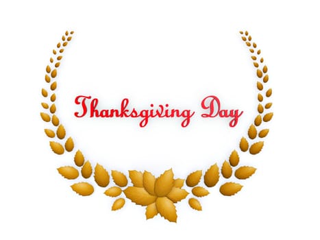 thanksgiving yellow leaves garland isolated on white background