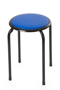 Stool with metal legs. Isolated on the white..