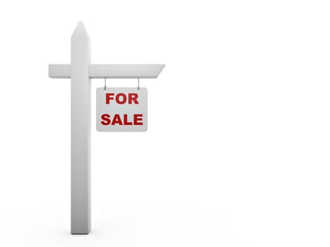 for sale sign isolated on white background
