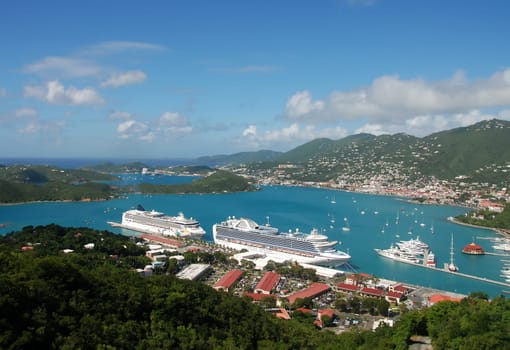 Cruise ships visiting St Thomas, US Virgin Islands