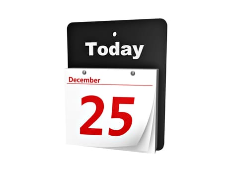 tear-off day calendar isolated on white background