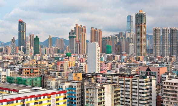 Hong Kong crowded buildings