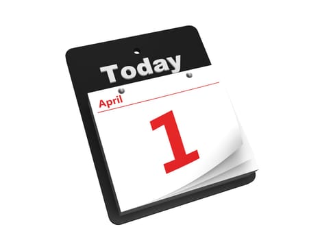 tear-off day calendar isolated on white background
