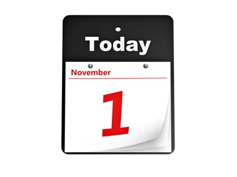 tear-off day calendar isolated on white background