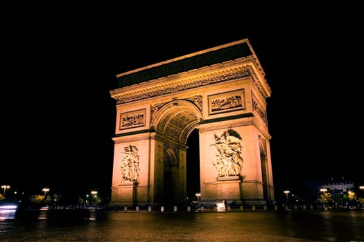 Arc de triumph is the one of the most famous monuments in Paris, France.