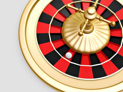 Roulette wheel of casino on white background