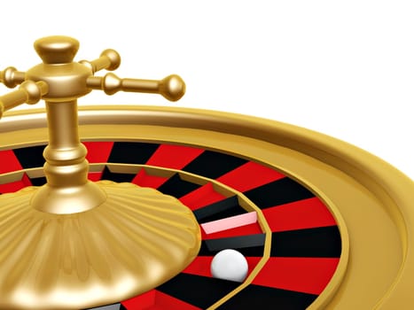 Roulette wheel of casino on white background