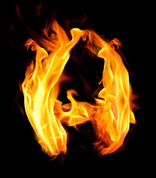 Fiery font. Letter A