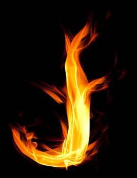 Fiery font. Letter J