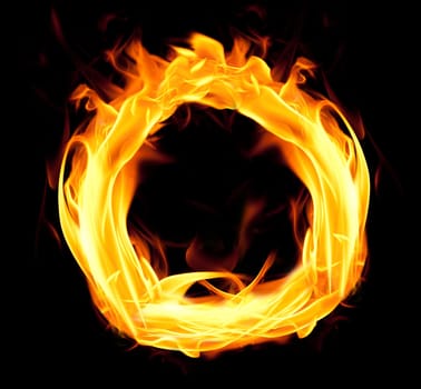 Fiery font. Letter O