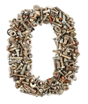 numbers made of bolts - zero