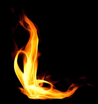 Fiery font. Letter L