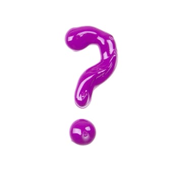 pink oil alphabet - sign question